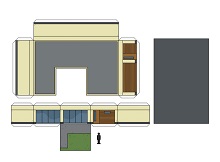 ocuklar iin hazr ev model maketi ablonu, paper craft model house
